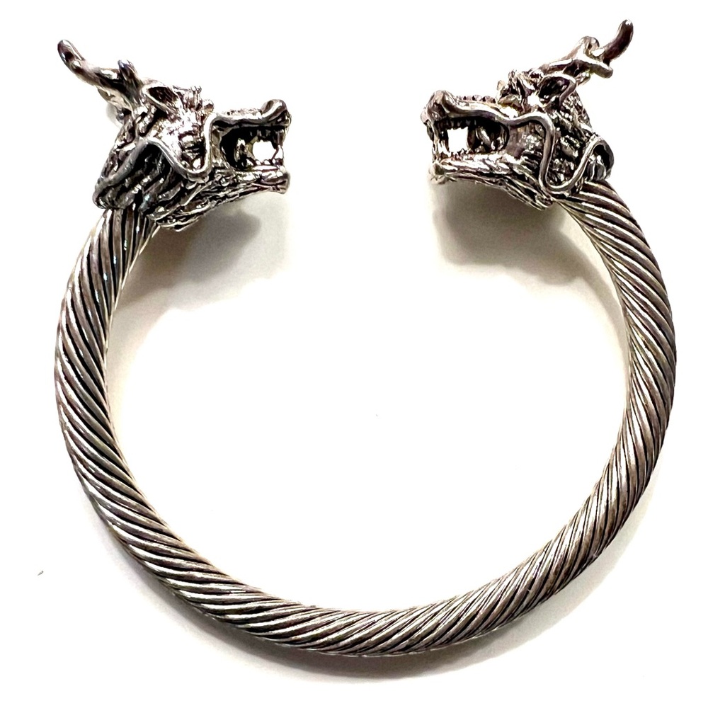 Silver Mythical Dragon Head Bracelet
